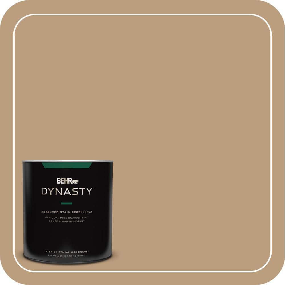 BEHR DYNASTY 1 qt. #PPH-11 Cardboard Color One-Coat Hide Semi-Gloss Enamel Interior Stain-Blocking Paint & Primer