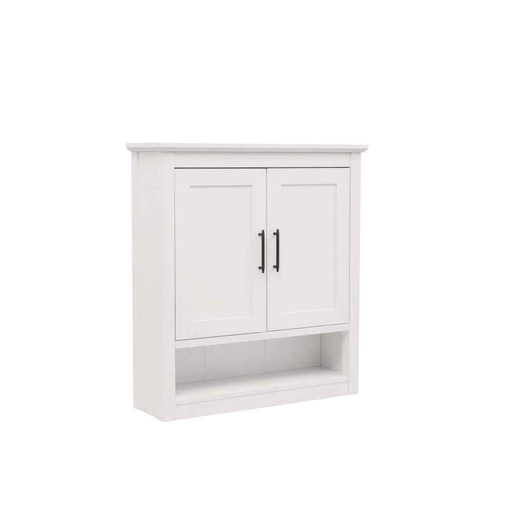 Glacier Bay 29.41 in. W x 8.78 in. D x 32 in. H Bathroom Storage Wall Cabinet in White (3)