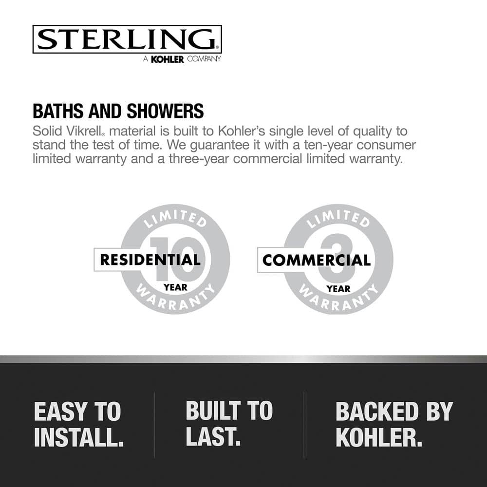 Sterling Accord 1.25 in. x 36 in. x 77 in. 1-Piece Direct-to-Stud Shower Back Wall in White (3)