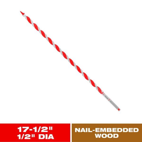 DIABLO 1/2 in. x 17-1/2 in. High Carbon Steel Auger Drill Bit for Wood and Nail-Embedded Wood (2)