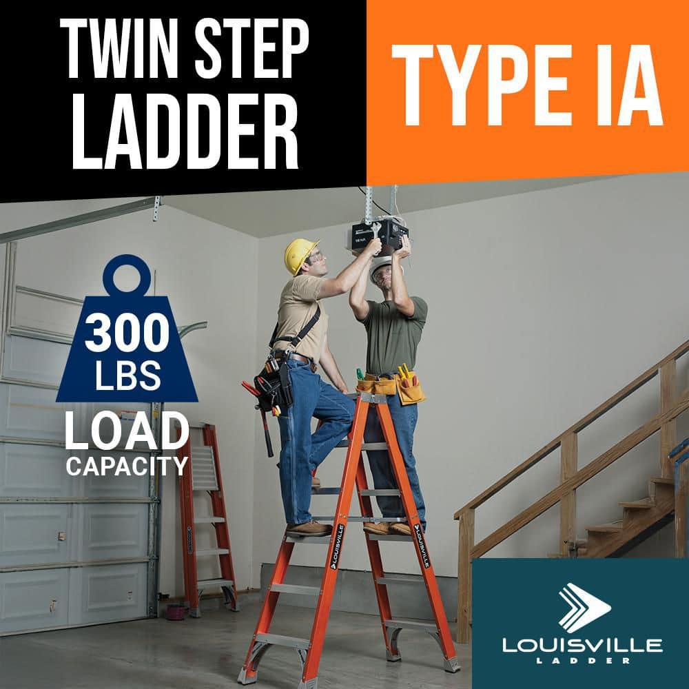 Louisville Ladder Fiberglass Twin Step Ladder with 300 lbs. Load Capacity Type IA Duty Rating (2)