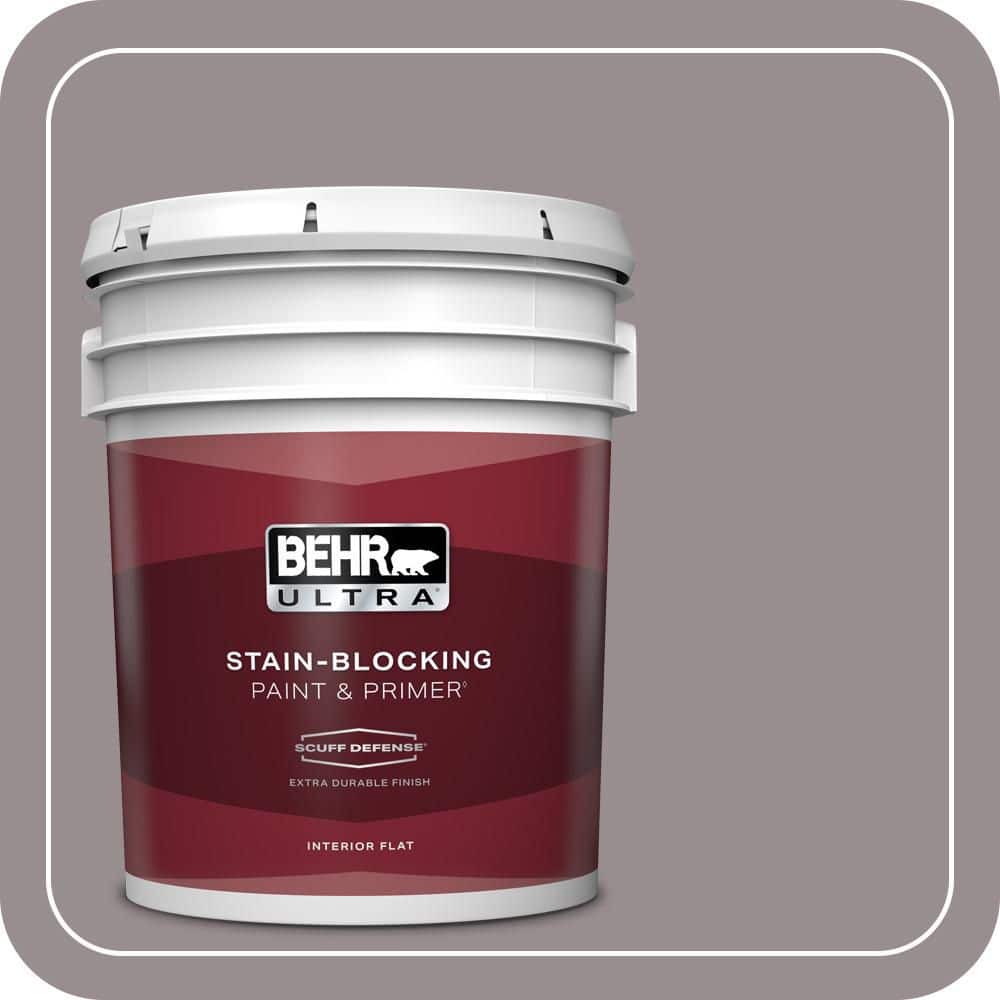 BEHR ULTRA 5 gal. #QE-60 Heather Moor Extra-Durable Flat Interior Paint and Primer