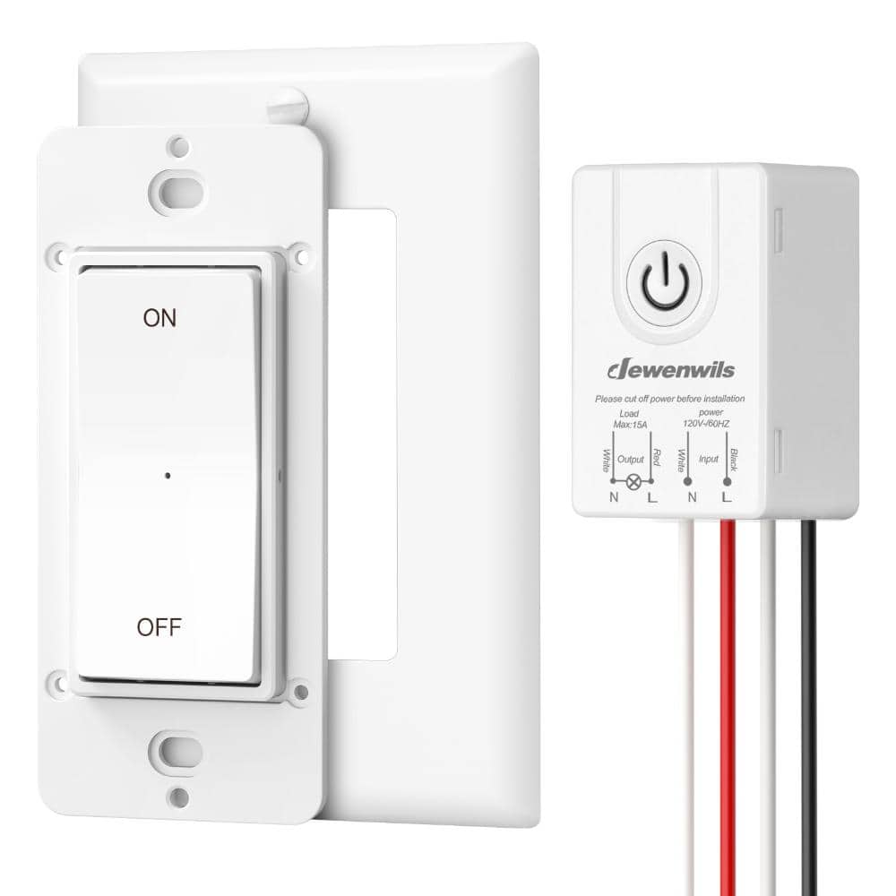 DEWENWILS 120-Volt Wireless Remote Control Light Switch and Receiver Kit for Ceiling Lights, Fans, Lamps, 100 ft. 15A RF Range (2)