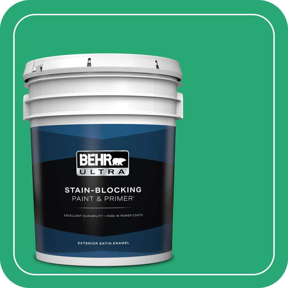 BEHR ULTRA 5 gal. #470B-5 Garden Medley Satin Enamel Exterior Paint & Primer