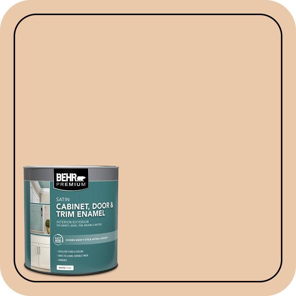 BEHR PREMIUM 1 qt. #S250-2 Almond Biscuit Satin Enamel Interior/Exterior Cabinet, Door & Trim Paint (1)
