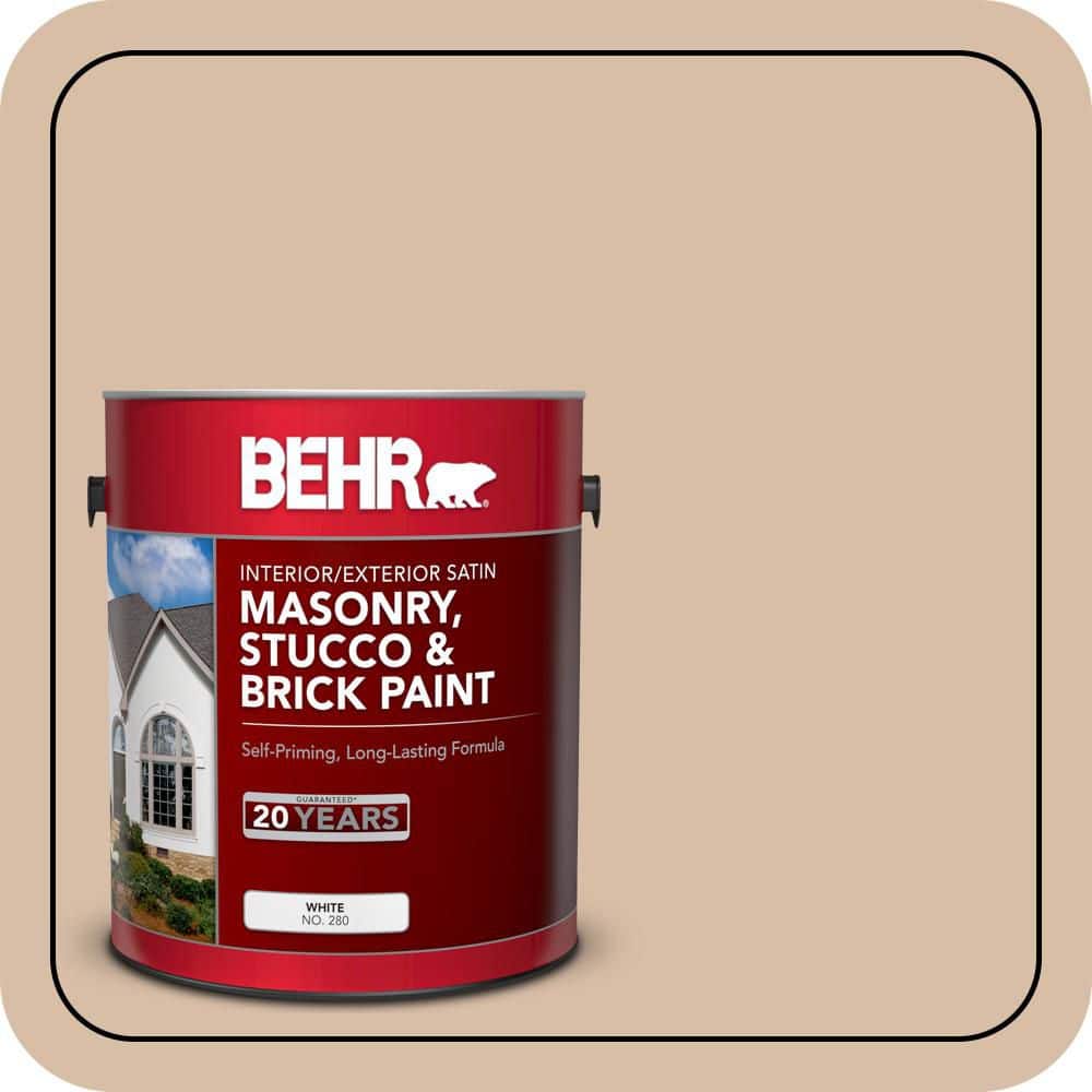 BEHR 1 gal. #S240-3 Ash Blonde Satin Interior/Exterior Masonry, Stucco and Brick Paint
