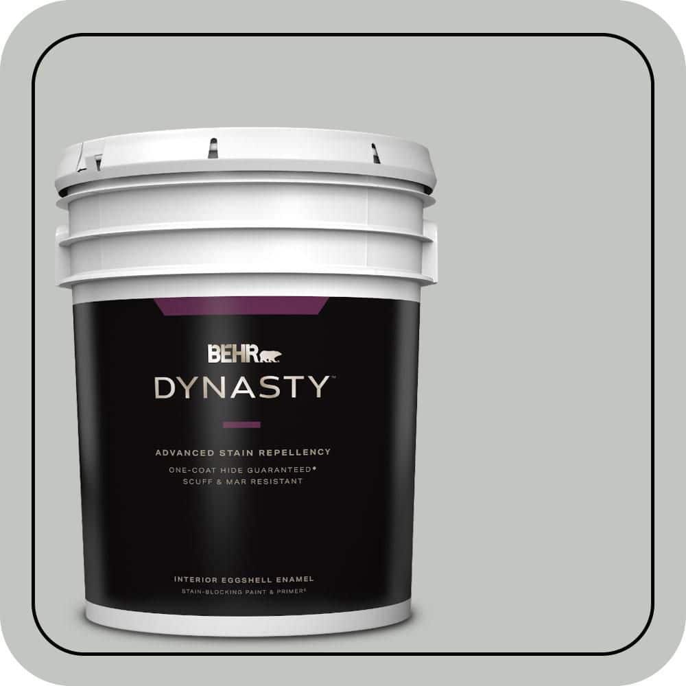 BEHR DYNASTY 5 gal. #PPU25-14 Engagement Silver Eggshell Enamel Interior Stain-Blocking Paint & Primer