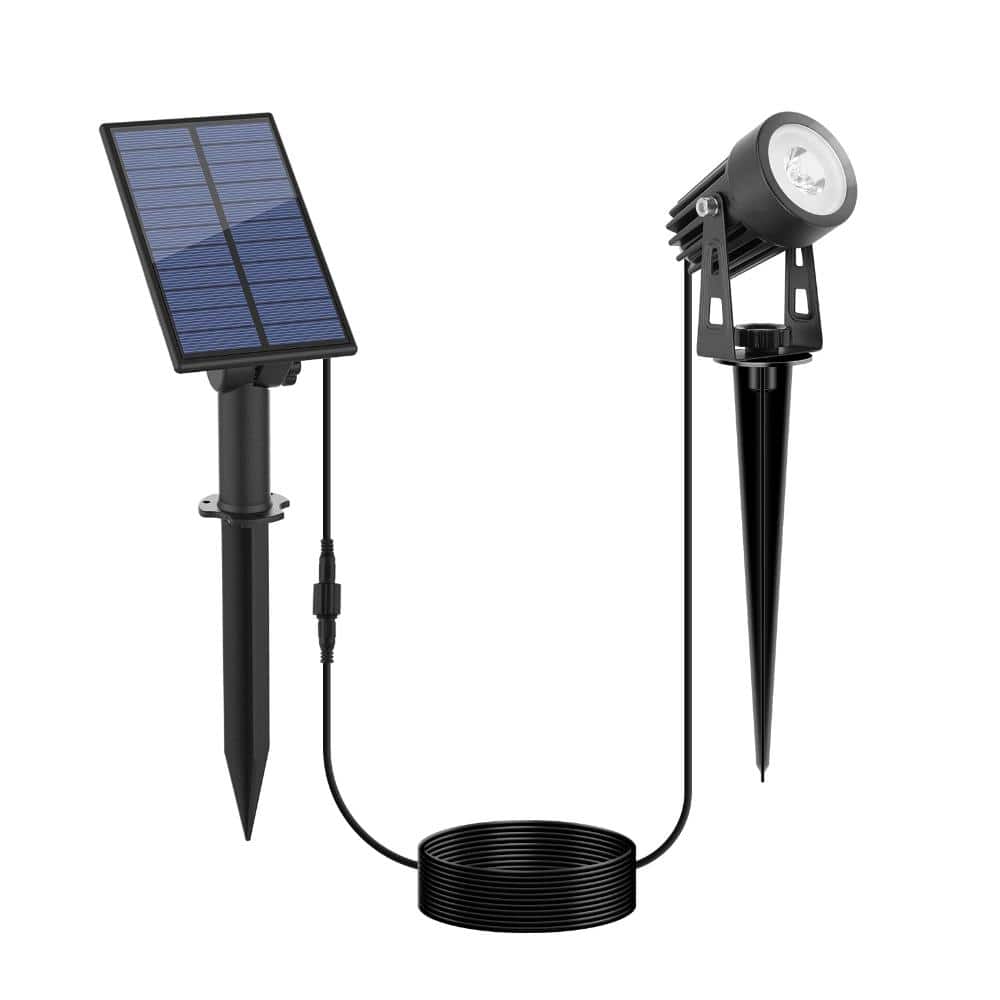 Unbranded Metal Solar Spotlight Outdoor 150LM IP65 Waterproof 9.8 Ft Cable Auto On Off Landscape Path Garden Cool