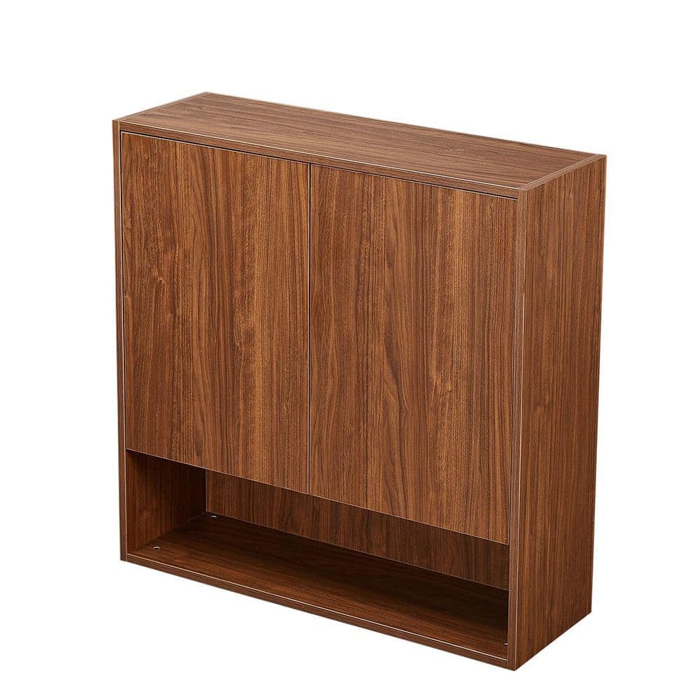 NexHome Madison 36 in. W x 11.8 in. D x 36 in. H Bathroom Storage Wall Cabinet in Brown Walnut (2)