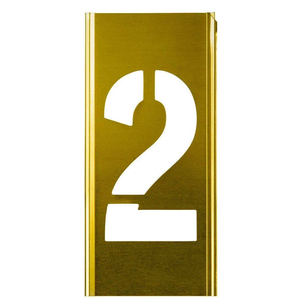 C.H. Hanson Stencil Set-Numbers 2 in. Brass 15 Pieces (2)