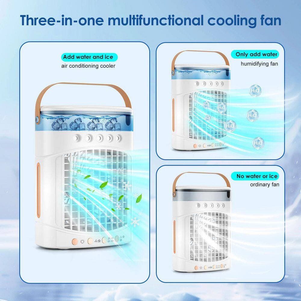 Tahanbath 4-in-1 Portable Evaporative Air Cooler with 700mL Water Tank & 7-Color LED Light (3)