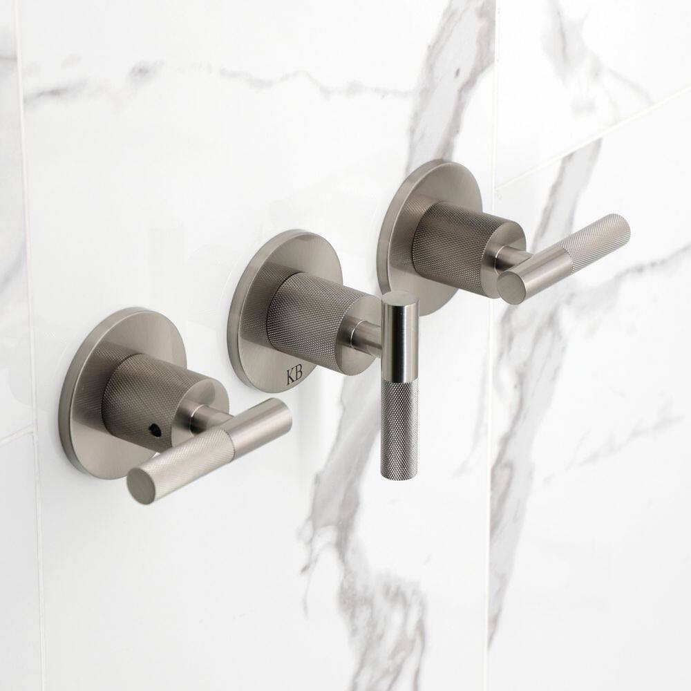 Kingston Brass Convergent 3-Handle 2-Spray Tub and Shower Faucet 1.8 GPM in Brushed Nickel (3)