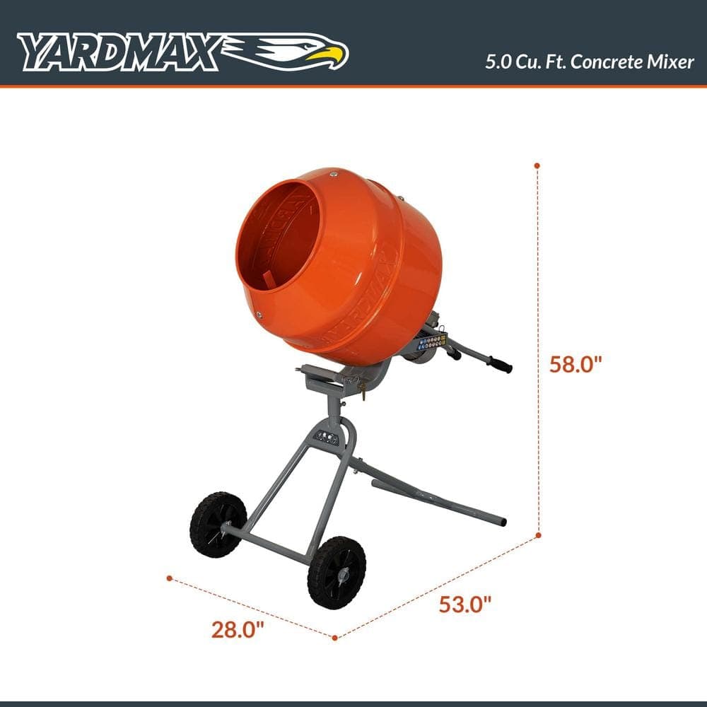 YARDMAX 5.0 cu ft 3/4 HP Concrete Mixer (3)