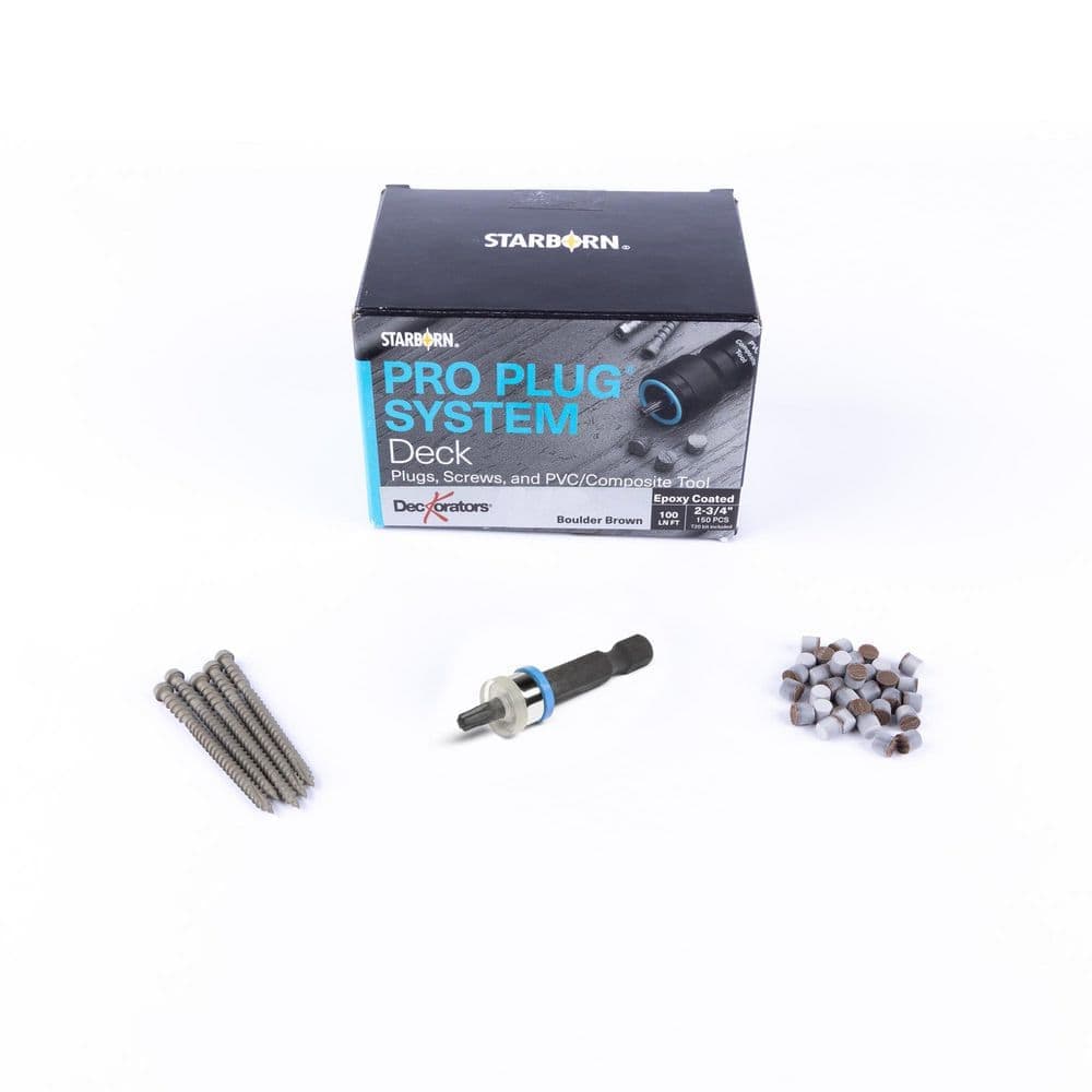 Deckorators Summit #10 x 2-3/4 in. Star Trim Head Pro Plug System Composite Deck Screw Pack 100LF Boulder Brown (150-Pieces)