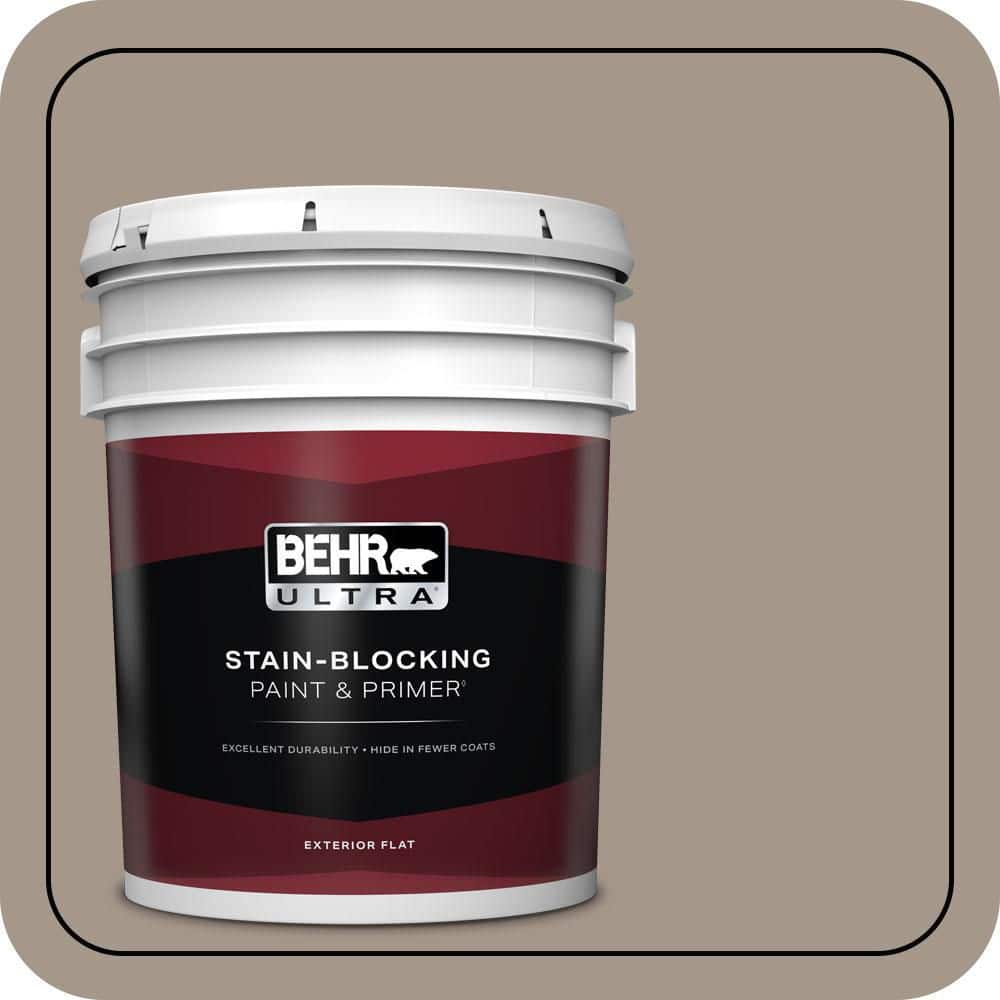 BEHR ULTRA 5 gal. #N220-4 Shiitake Flat Exterior Paint & Primer