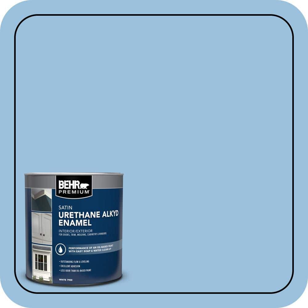 BEHR PREMIUM 1 qt. #M520-3 Charismatic Sky Satin Enamel Urethane Alkyd Interior/Exterior Paint (1)