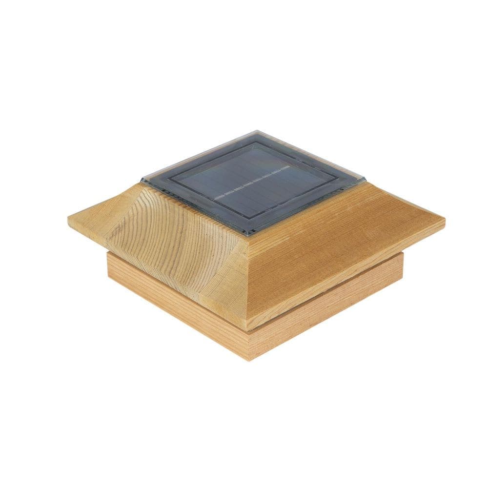 Deckorators Orion 4 in. x 4 in. Pressure Treated Wood Pine Pyramid Solar Post Cap (2-Pack)