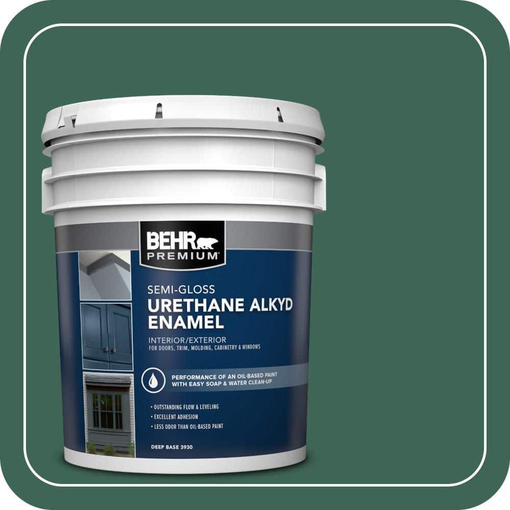BEHR PREMIUM 5 gal. #480D-7 Isle of Pines Urethane Alkyd Semi-Gloss Enamel Interior/Exterior Paint