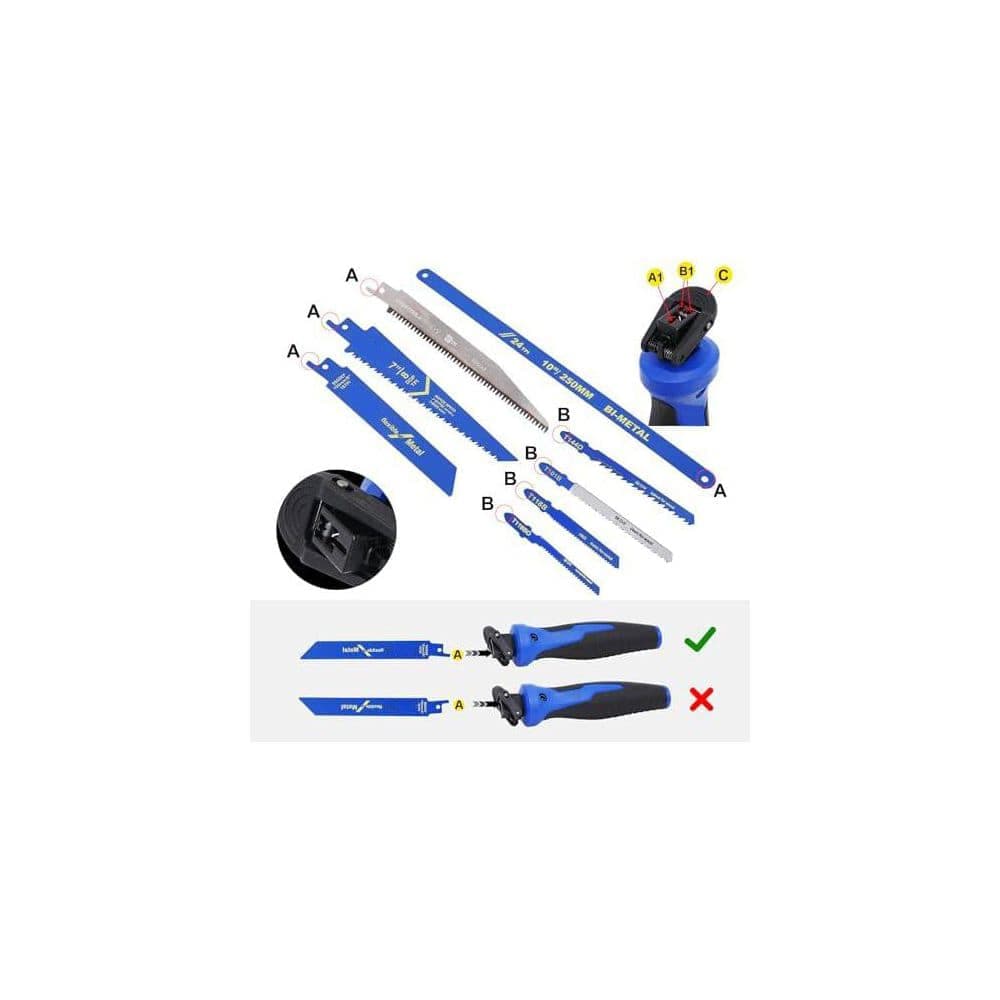 Unbranded 8 in. 1 Multi-Blade Hand Saw with Quick-Change Mechanism for Cutting Drywall Wood Metal Plastic and Plywood (2)