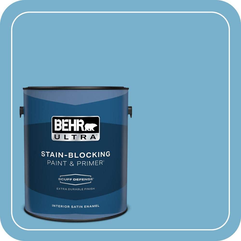 BEHR ULTRA 1 gal. #550D-5 Ocean Cruise Extra Durable Satin Enamel Interior Paint & Primer