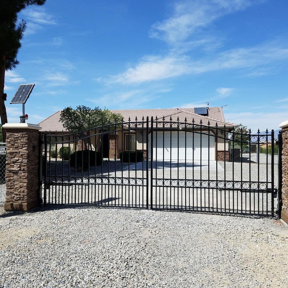 ALEKO London Style 16 ft. x 6 ft. Black Steel Dual Driveway Fence Gate (3)