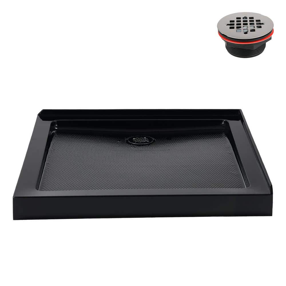 Streamline 36 in. L 36 in. W Corner Acrylic Shower Pan Base w/ Hand Drain, Drain Included (4)