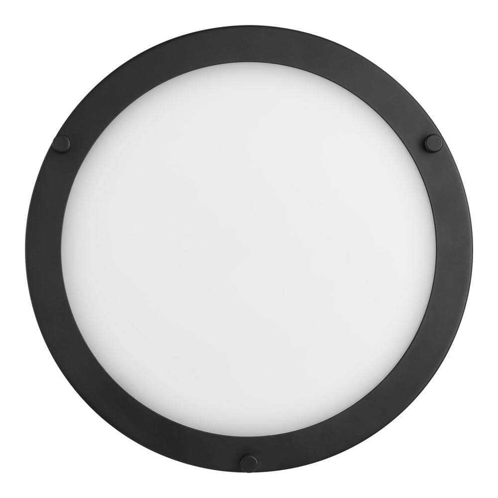 Hampton Bay Flaxmere 12 in. Modern Matte Black Selectable 3 CCT Integrated LED Flush Mount for Kitchens or Bedrooms (2-Pack) (4)