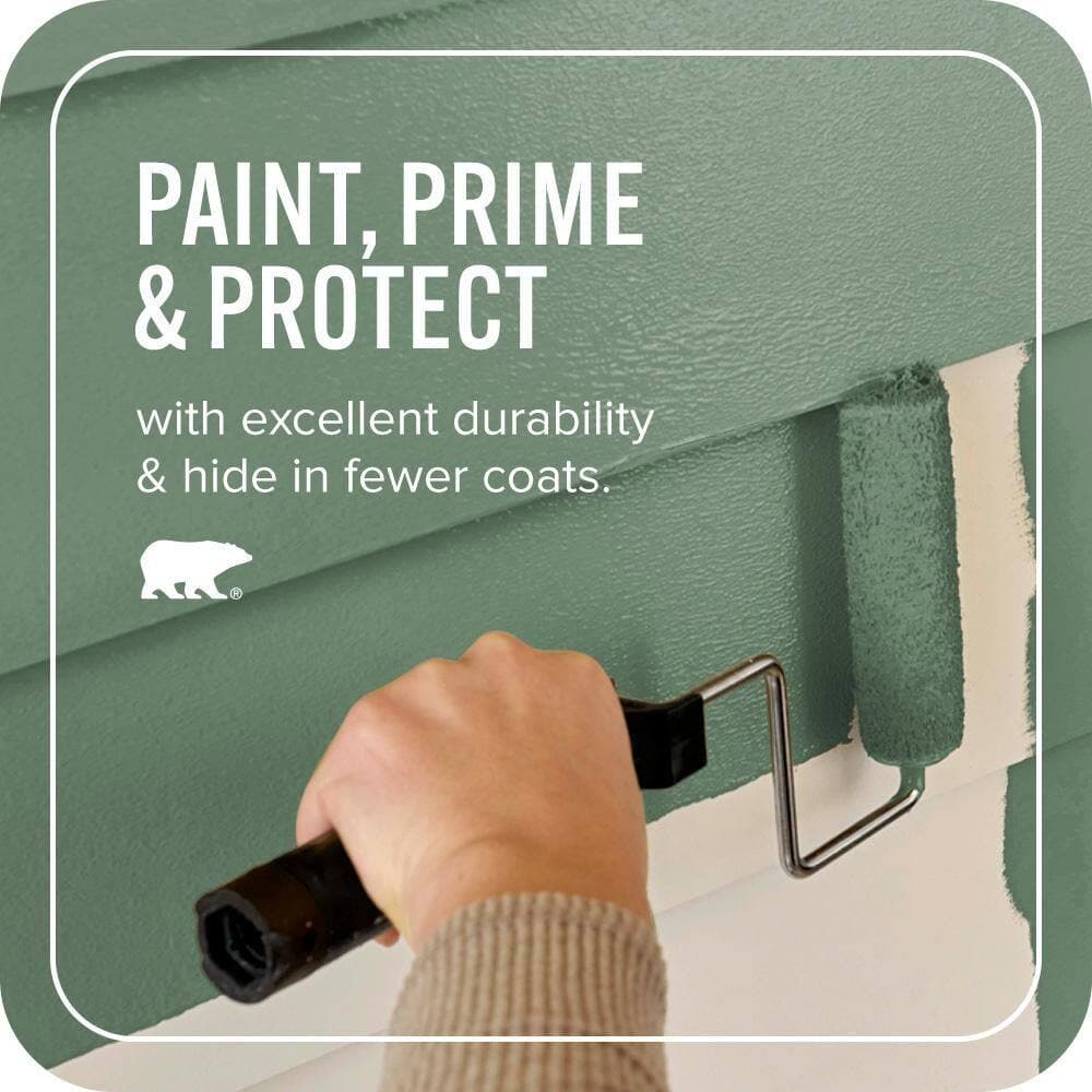 BEHR ULTRA 5 gal. #S410-6 Greener Pastures Satin Enamel Exterior Paint & Primer (3)