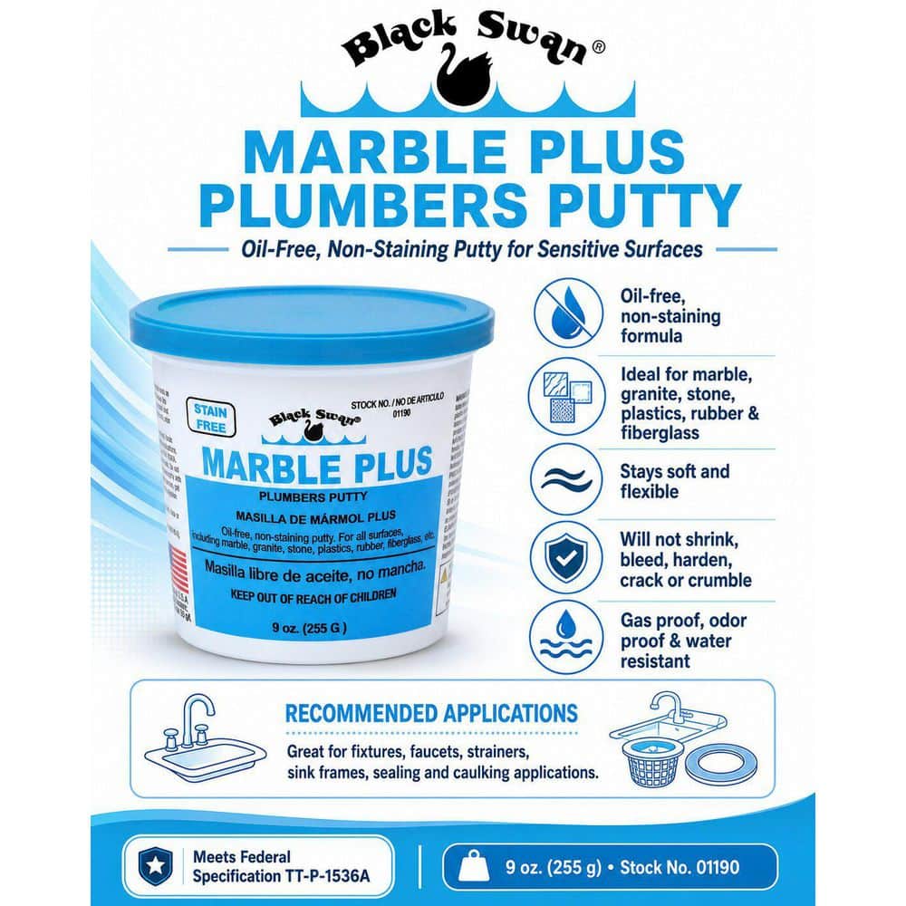 Black Swan Marble Plus Plumbers Putty-9 oz. (3)