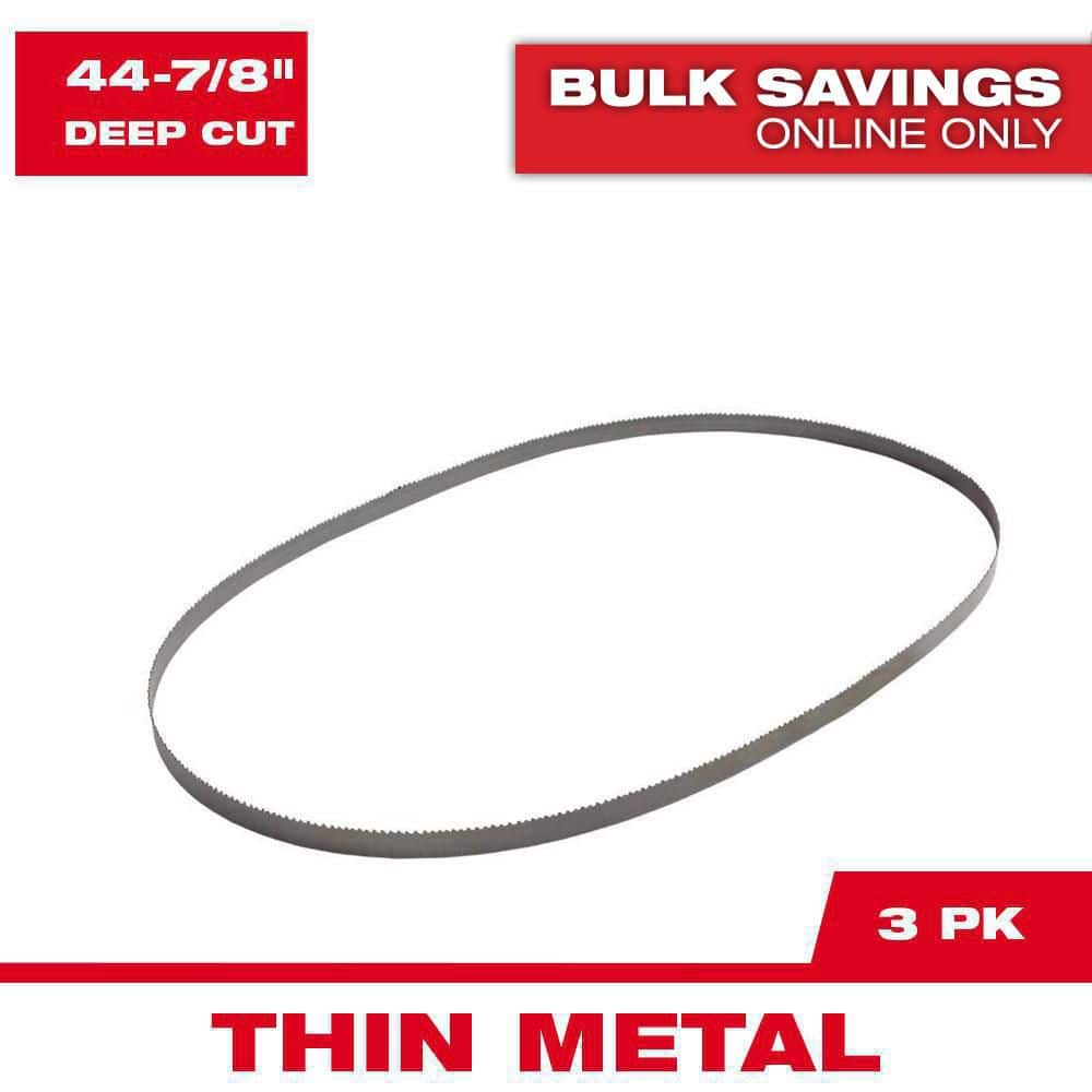 Milwaukee 44-7/8 in. 18 TPI Deep Cut Portable Bi-Metal Band Saw Blade (3-Pack) For M18 FUEL/Corded