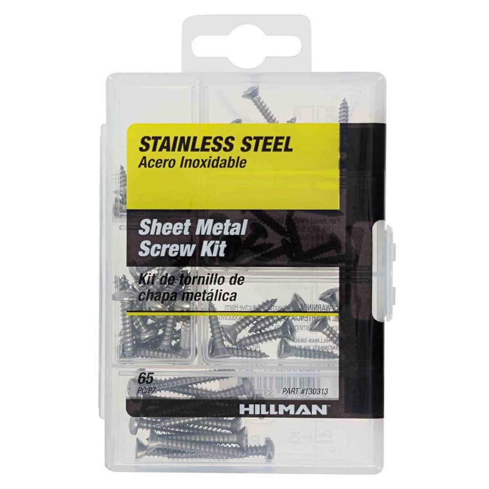 Hillman Stainless Steel Sheet Metal Screw Assorted Kit (65-Pack)