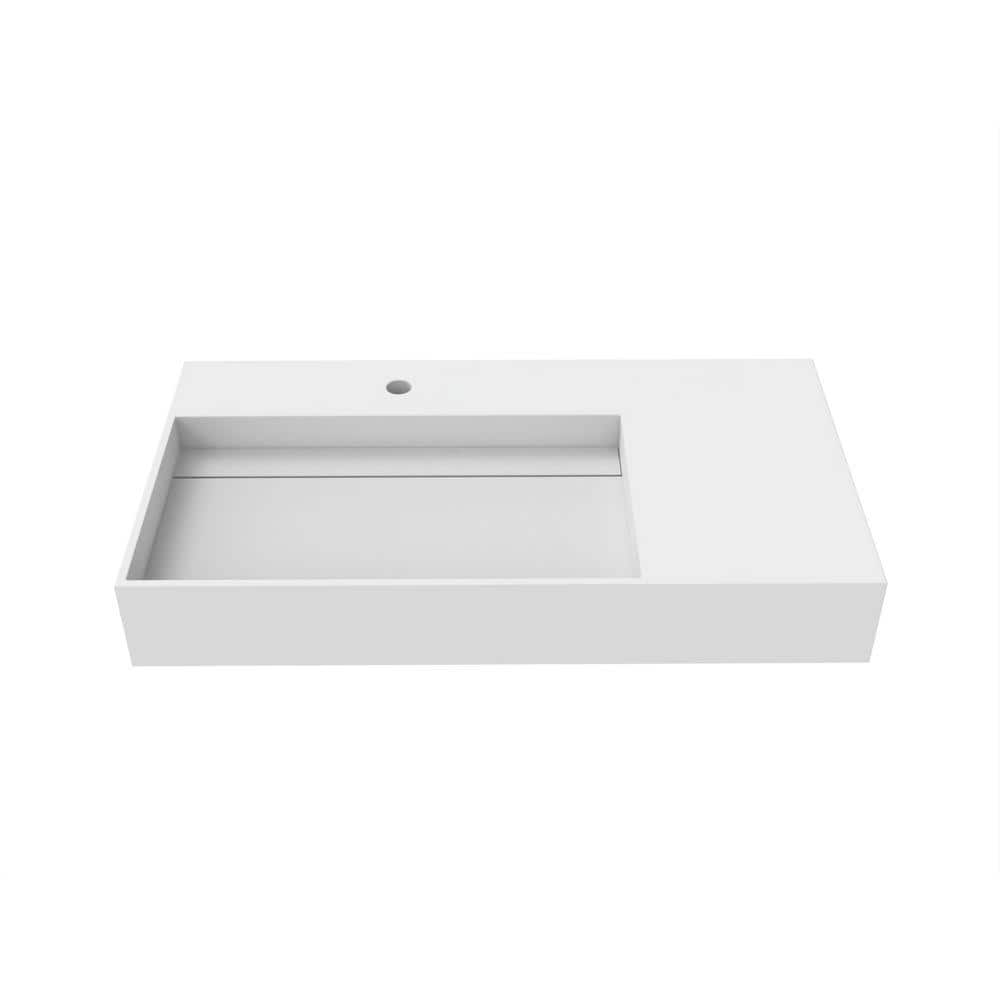 castellousa Juniper 36 in. Wall Mounted Bathroom Sink Solid Surface