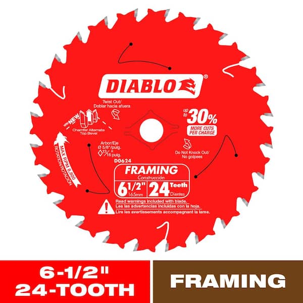 DIABLO 6-1/2in. x 24-Teeth Framing Circular Saw Blade for Wood (2)
