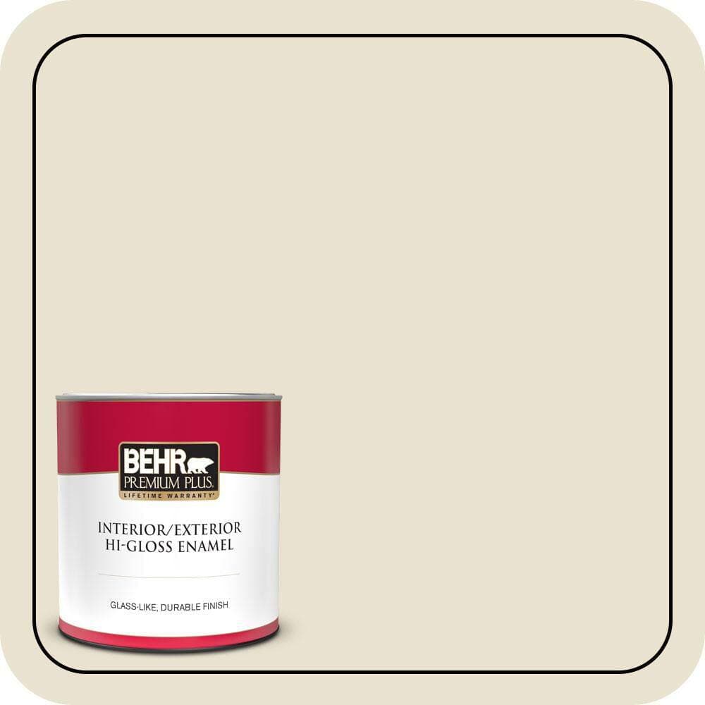 BEHR PREMIUM PLUS 1 qt. #S330-1 Baby Artichoke Hi-Gloss Enamel Interior/Exterior Paint & Primer