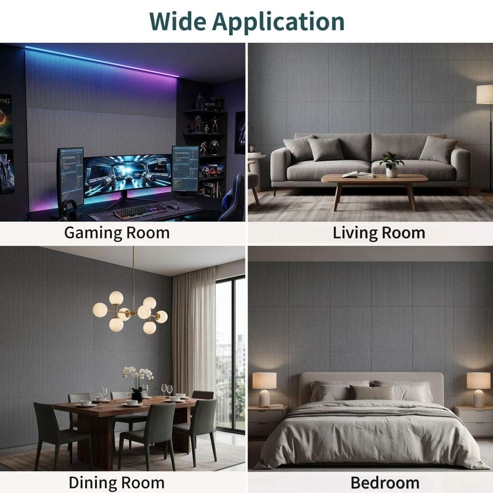 XRAMFY 0.14 in. 2 ft. 2 ft. Composite Square Edge 3D Texture Decorative Wall Paneling (4)