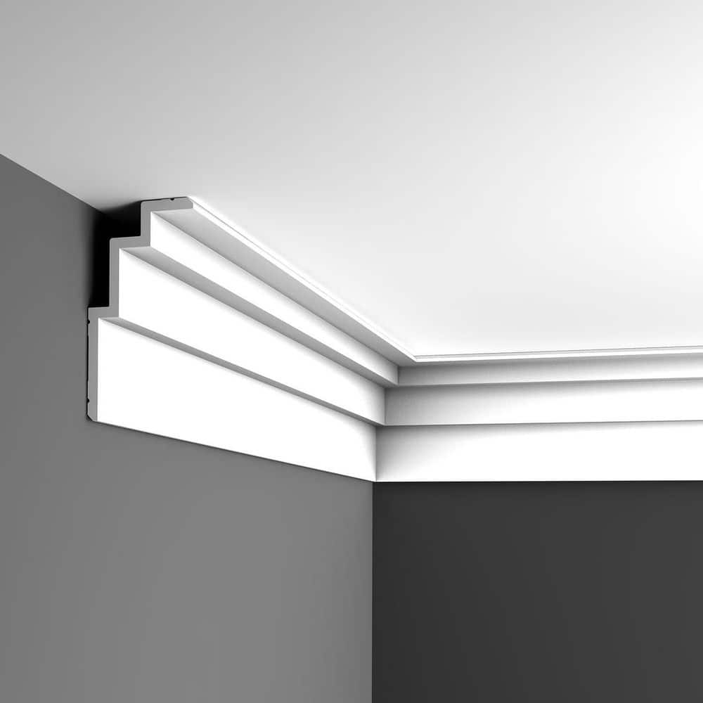 ORAC DECOR 7-1/2 in. x 3-7/8 in. x 78-3/4 in. Primed White Plain Polyurethane Crown Moulding (3)