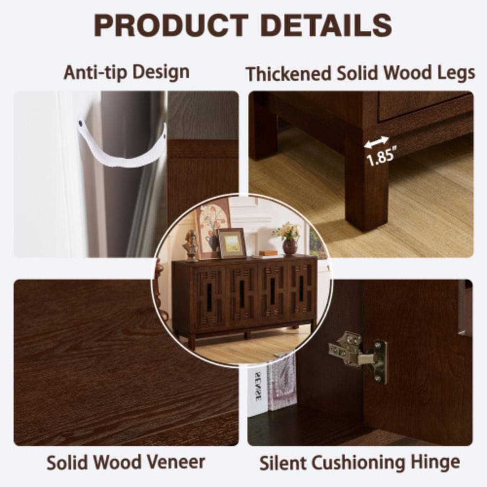 Unbranded 60.7 in. W x 14.6 in. D x 30.9 in. H Bathroom Dark Brown Linen Cabinet (3)