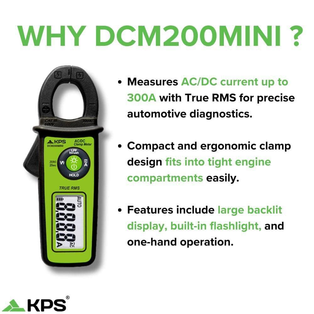 KPS DCM200MINI Compact Clamp Meter-400A AC with NCV & 6000-Count Display : Best for On-The-Go Electricians and DIYers (3)