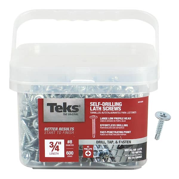 Teks 8-18 x 3/4 in. Phillips Truss Head Drill Point Lath Screws (600-Pack) (2)