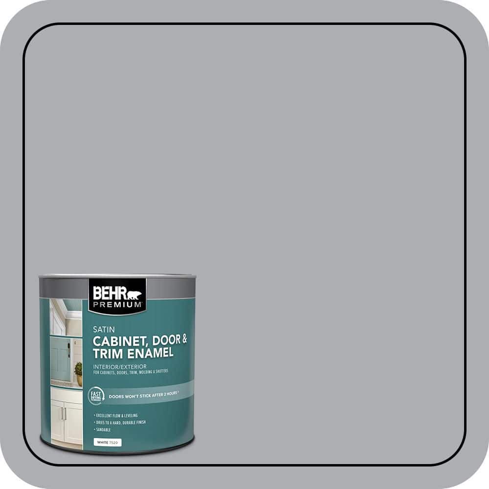 BEHR PREMIUM 1 qt. #760E-3 Gray Timber Wolf Satin Enamel Interior/Exterior Cabinet, Door & Trim Paint