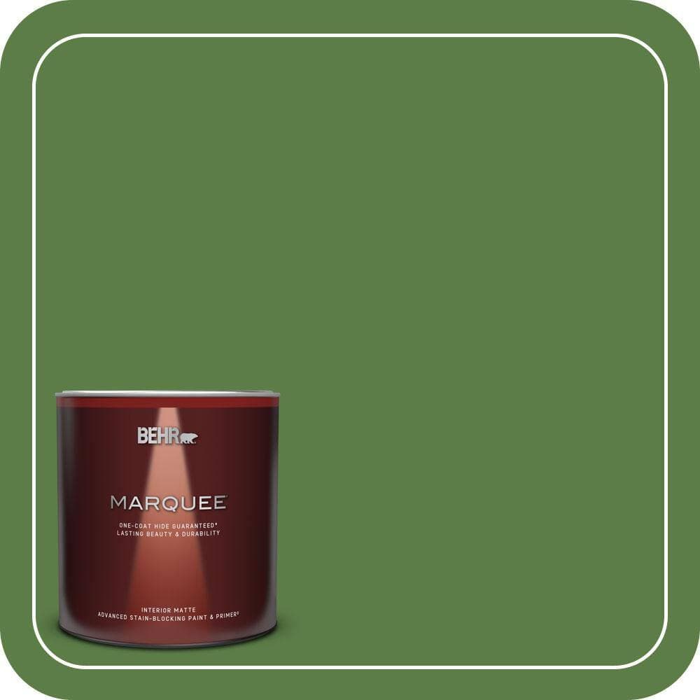 BEHR MARQUEE 1 qt. #440D-6 Grassy Field Matte Interior Paint & Primer