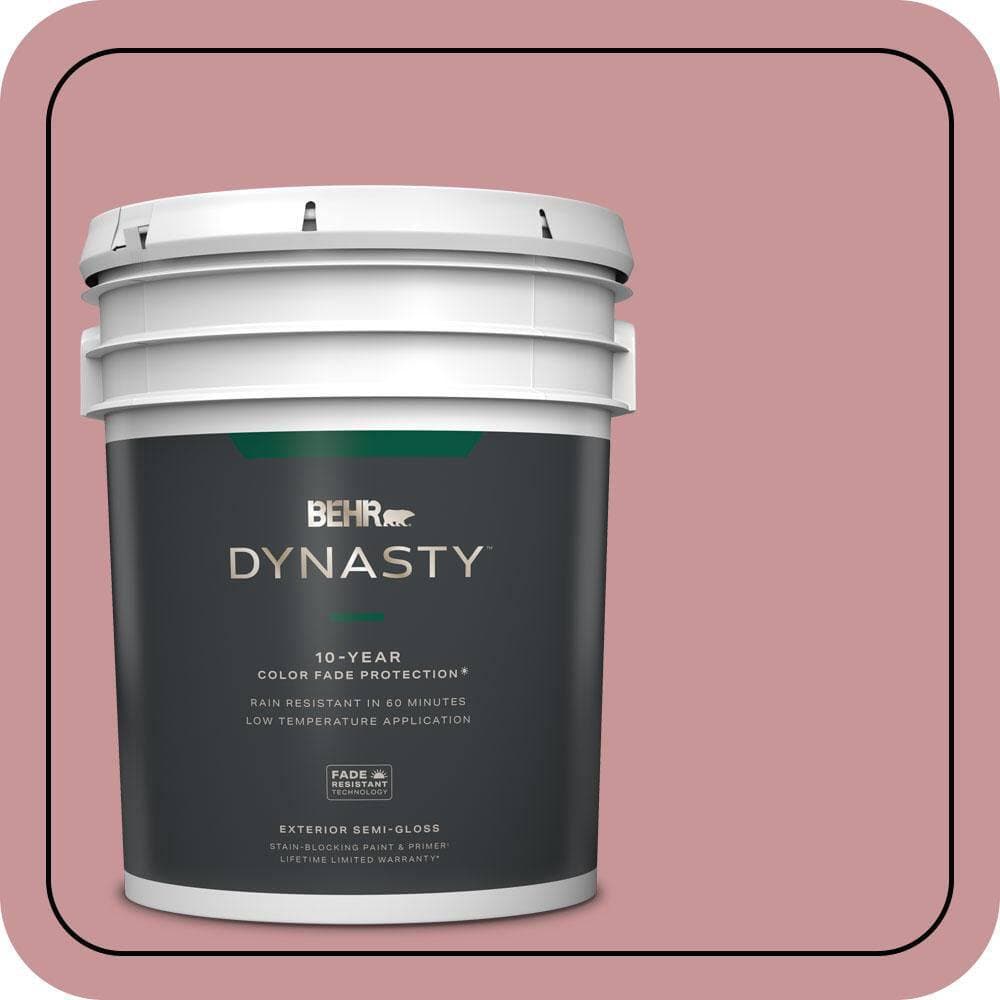 BEHR DYNASTY 5 Gal. #S140-4A Dusty Rose Semi-Gloss Enamel Exterior Stain-Blocking Paint and Primer