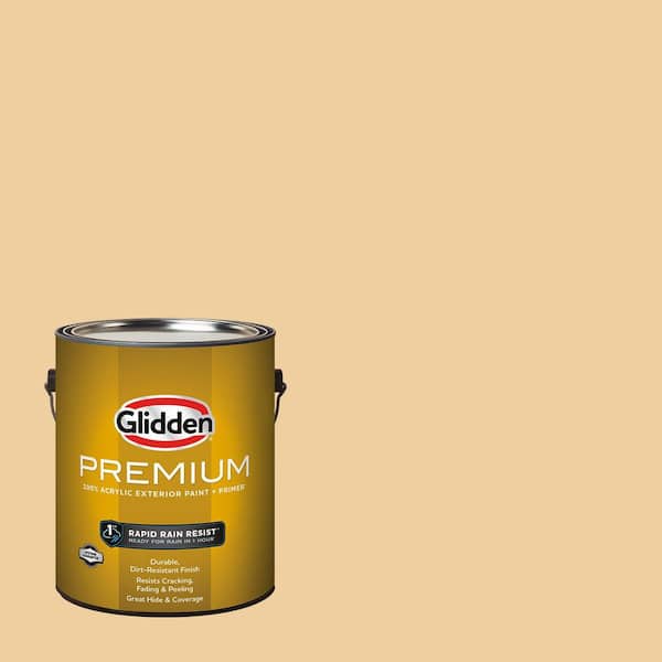 Glidden Premium 1 gal. Toffee Crunch Satin Exterior Latex Paint (2)
