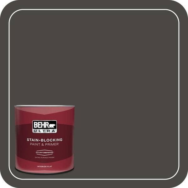 BEHR ULTRA 1 qt. #PPU24-01 Black Mocha Extra Durable Flat Interior Paint & Primer (2)