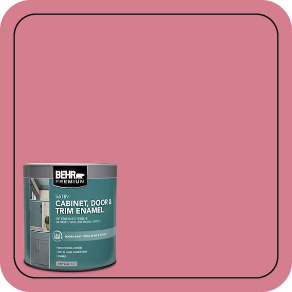 BEHR PREMIUM 1 qt. #P140-4 I Pink I Can Satin Enamel Interior/Exterior Cabinet, Door & Trim Paint (2)