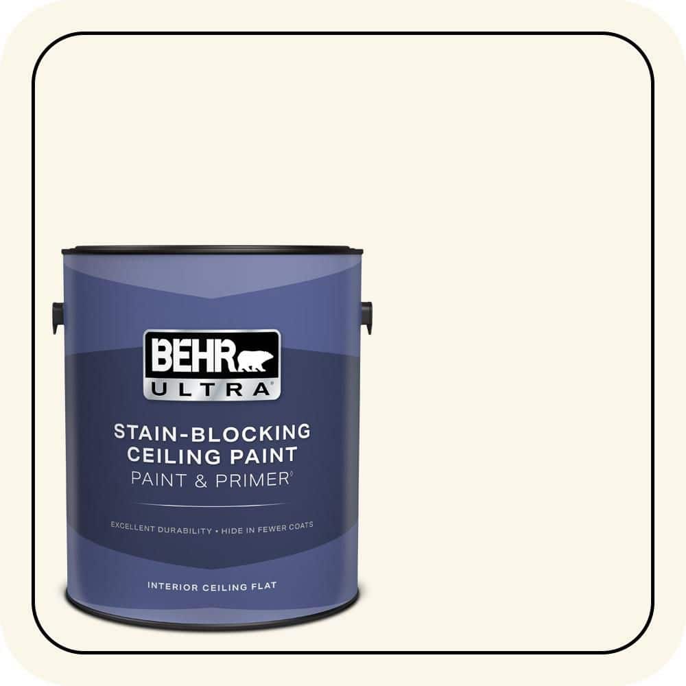 BEHR ULTRA 1 gal. #OR-W15 Sleek White Ceiling Flat Interior Paint and Primer (1)