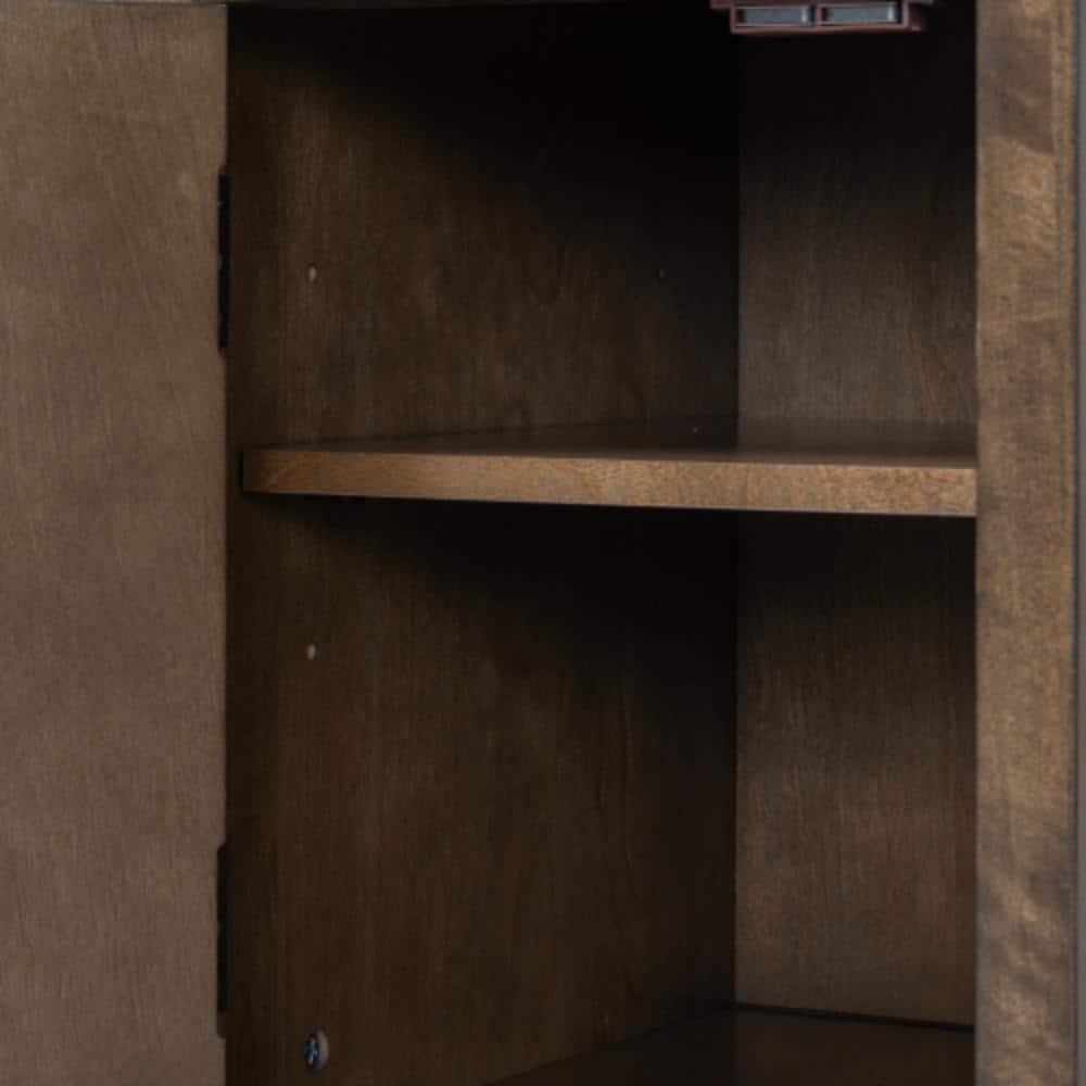 Unbranded 14.2 in. W x 24 in. D x 21.9 in. H Bathroom Brown Linen Cabinet (3)