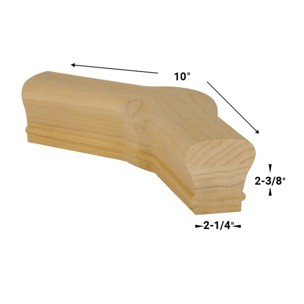 EVERMARK Stair Parts 7021 Unfinished Red Oak 135° Level Quarter-Turn Cap Handrail Fitting (2)