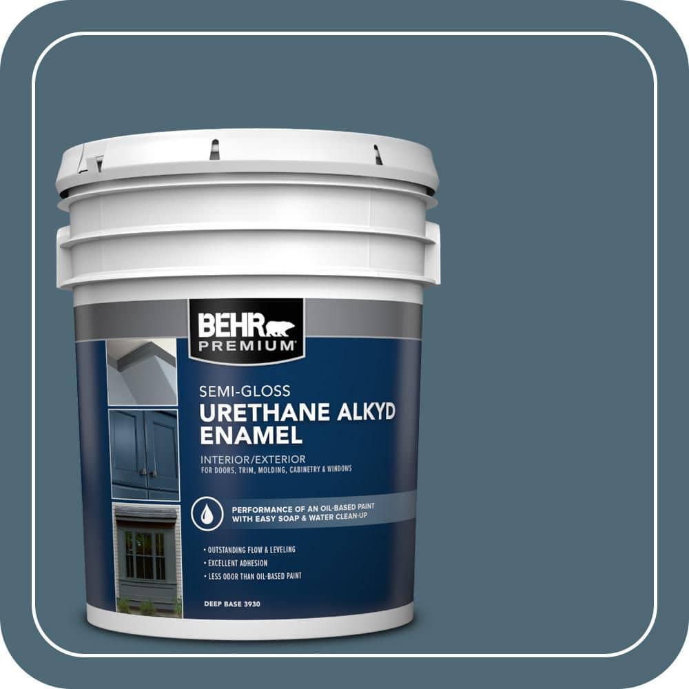 BEHR PREMIUM 5 gal. #S470-6 Shipwreck Urethane Alkyd Semi-Gloss Enamel Interior/Exterior Paint