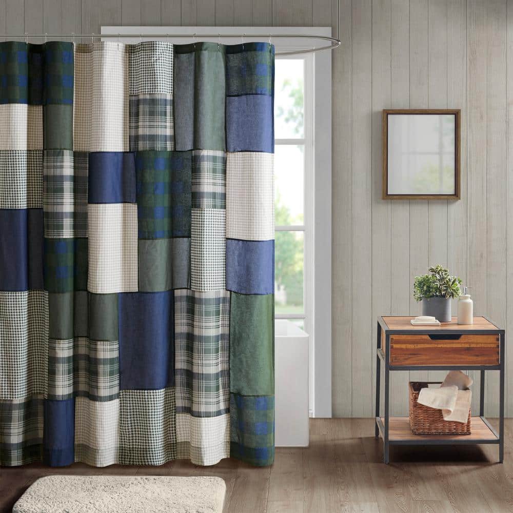 Woolrich Mill Creek 72 in. W x 72 in. L Cotton in Green Shower Curtain (2)